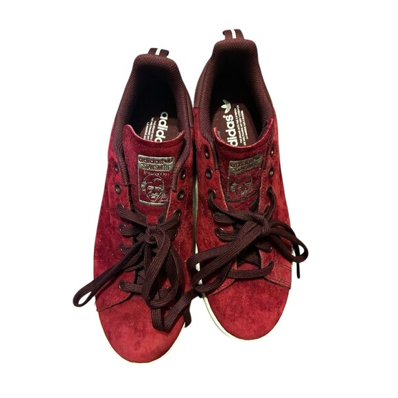 Adidas Original Men’s Stan Smith Maroon Suede Size 9 Sneakers - Picture 1 of 6